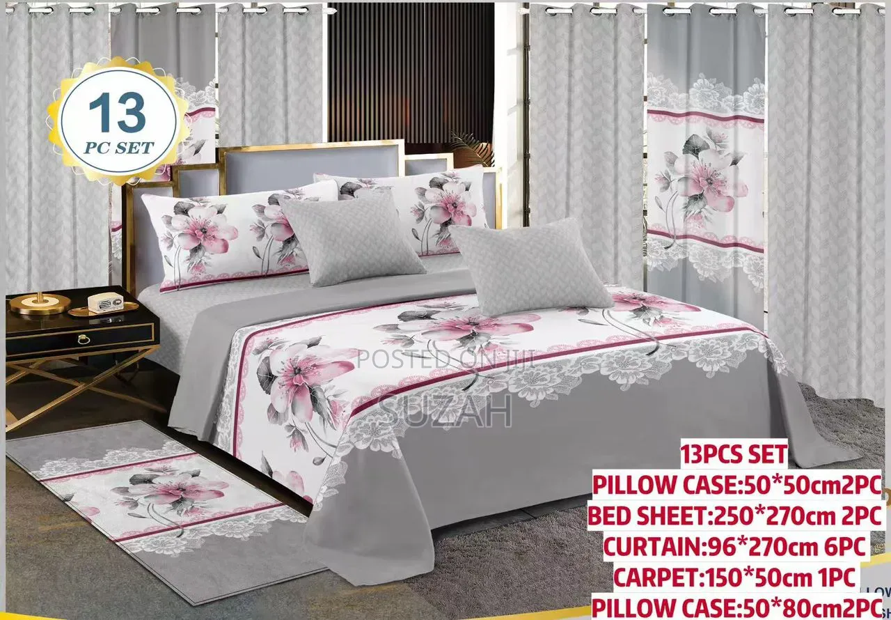 Bedsheets, Curtains and Pillowcases Set
