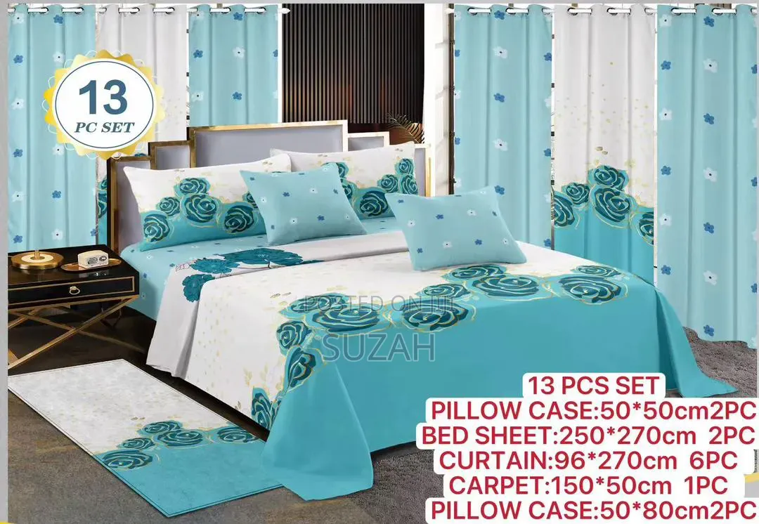 Pack of Bedside Mat, Bedsheets, Curtains,etc