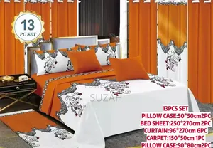Beautiful Set of Pillowcases, Bedsheets and Curtains