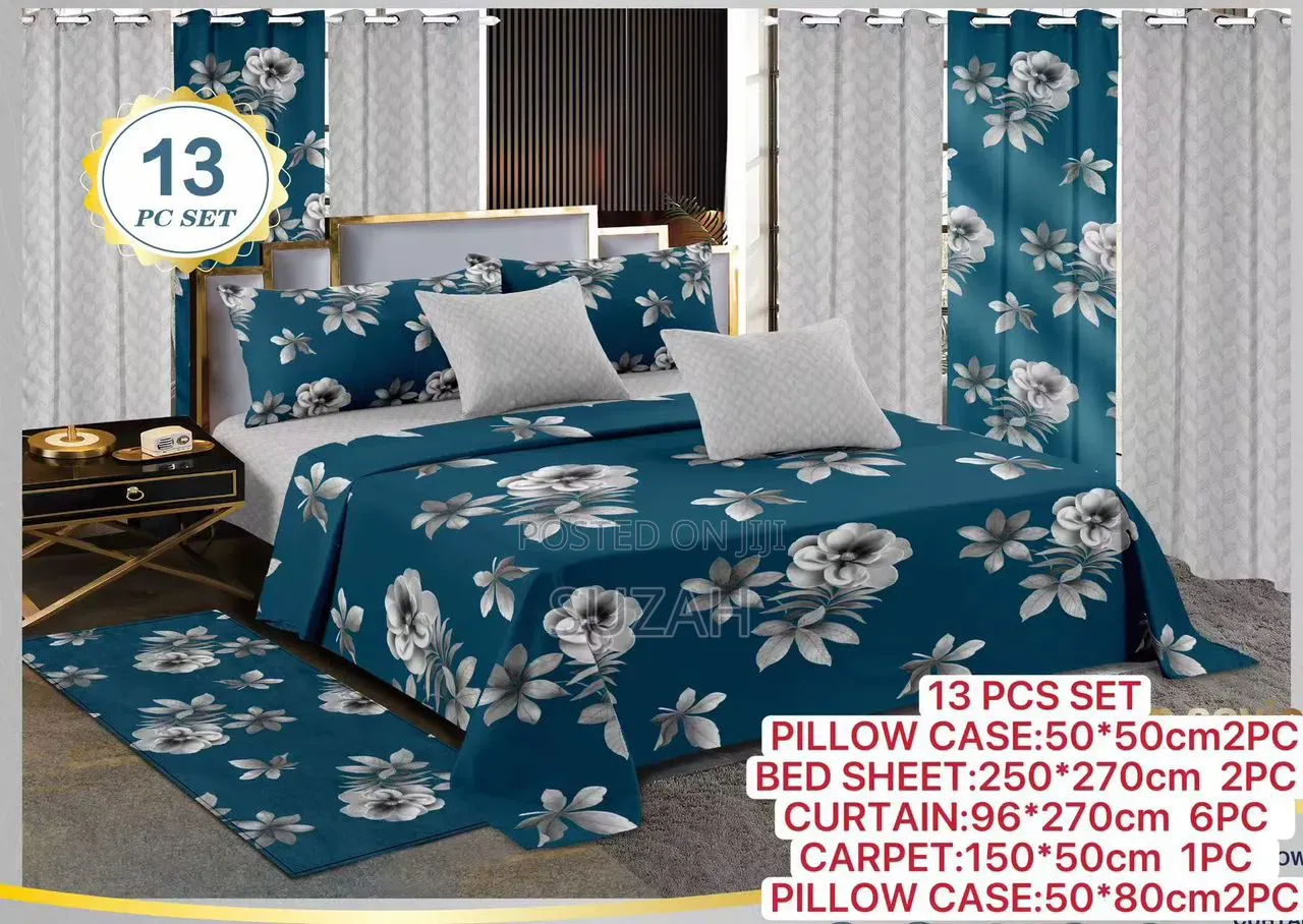 13 Sets of Bedsheets , Pillowcases, Curtains and Mat