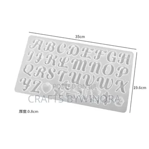 Cursive Alphabet Silicone Mold a-Z for Epoxy Resin