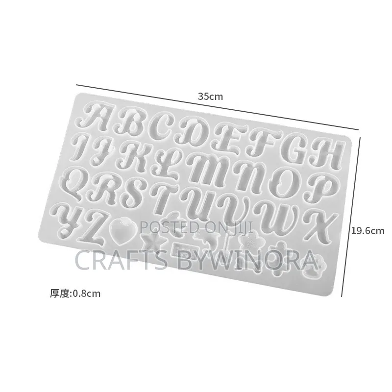 Cursive Alphabet Silicone Mold a-Z for Epoxy Resin