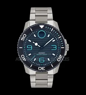 Movado Bold Blue Dial Gent's Titanium Watch 43mm Case Size