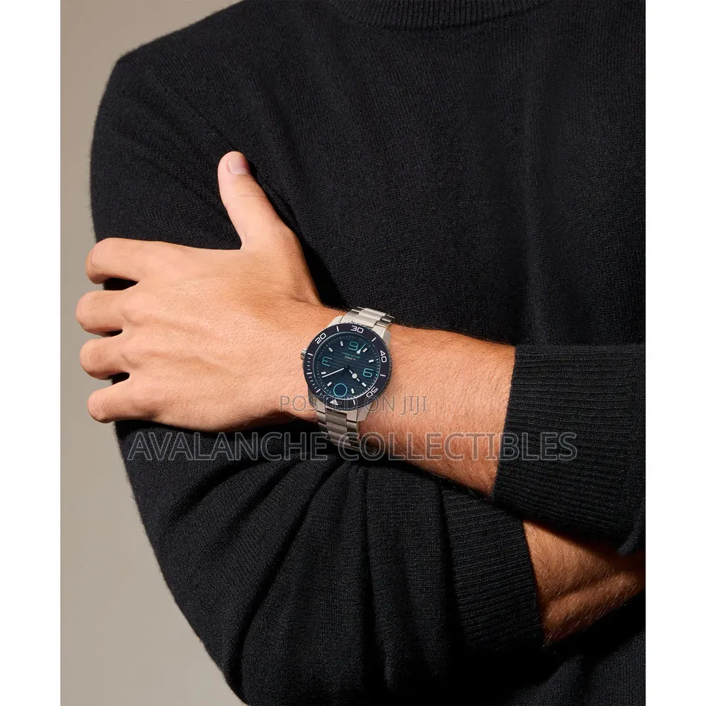 Movado Bold Blue Dial Gent's Titanium Watch 43mm Case Size