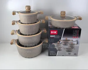 H-K 10PCS Granite Non-Stick Cookware Set – 20/24/28/32cm