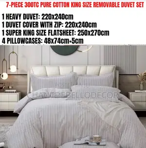 300-Thread-Count Pure Cotton King Size Removable Duvet Set