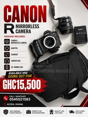Canon R + Adapter + Charger + Camera Bag + 28-108 Mm Lens
