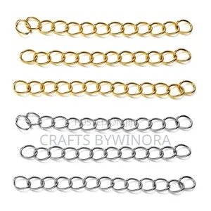 Gold & Silver Extension Chain – 25 Pieces for Jewellery Making