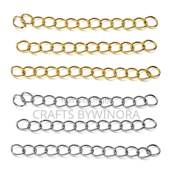 Gold & Silver Extension Chain – 25 Pieces for Jewellery Making