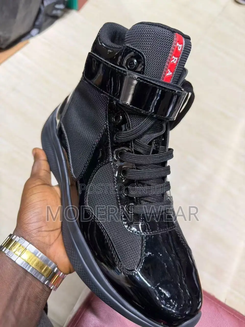 Prada America’s Cup Bike High Top Sneakers