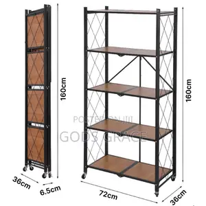 160 Cm Tall Metal Wooden Shelve
