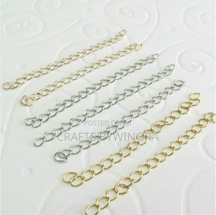 Gold & Silver Extension Chain – 25 Pieces for Jewellery Making
