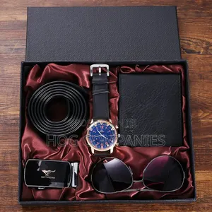 Men's Belt Watch Wallet Spectacles Gift Set Box Package- Fast Delivery