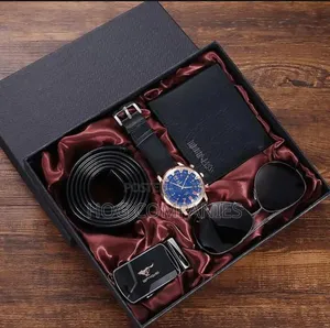 Men's Belt Watch Wallet Spectacles Gift Set Box Package- Fast Delivery