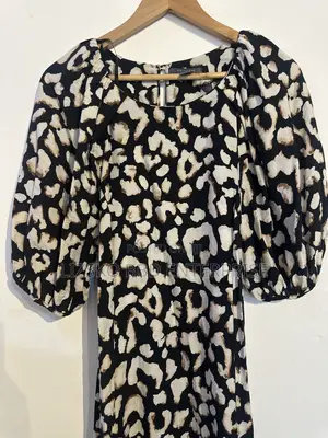 Black and White Animal-Print Midi Dress From Primark