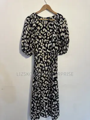 Black and White Animal-Print Midi Dress From Primark