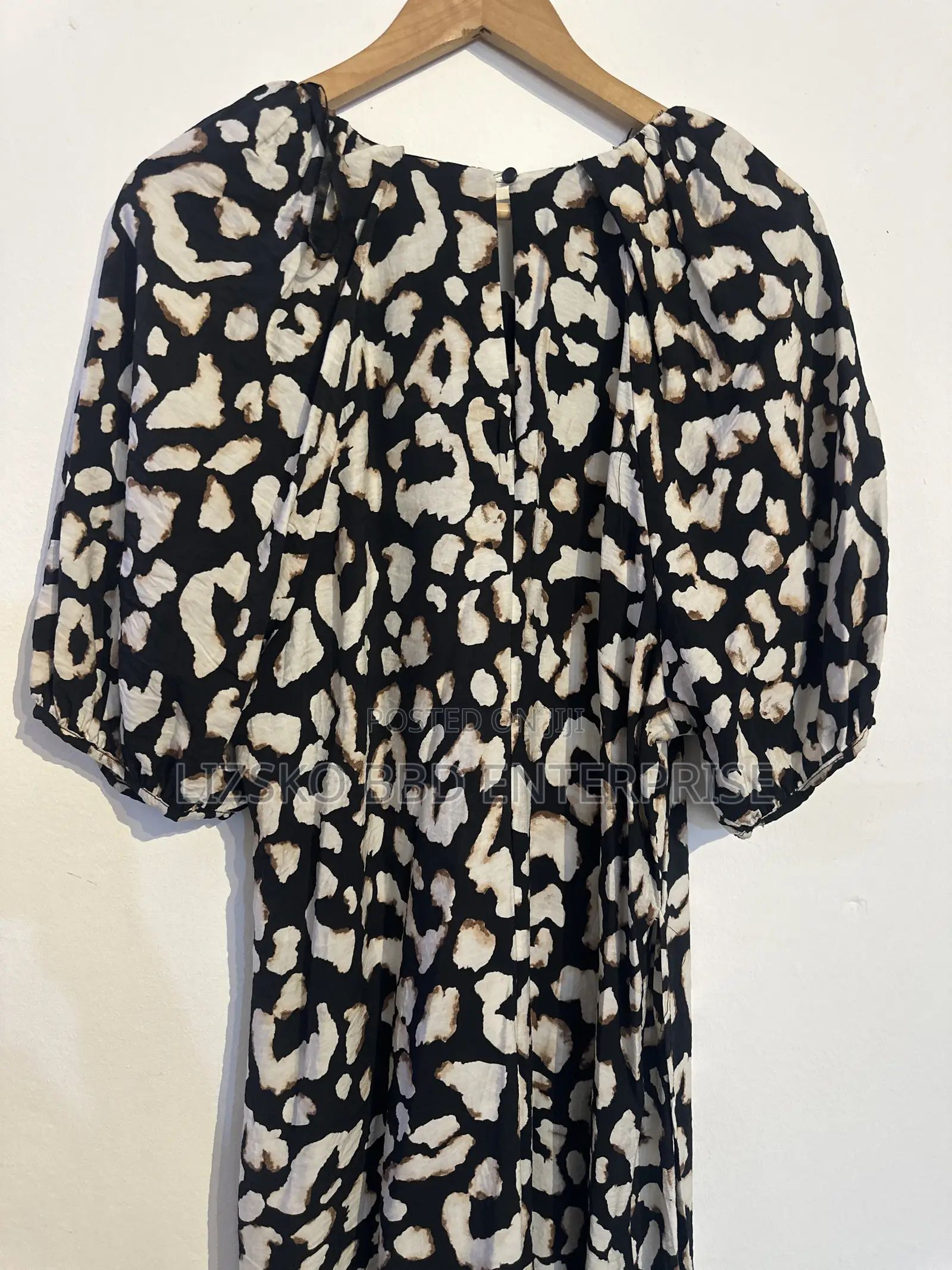Black and White Animal-Print Midi Dress From Primark