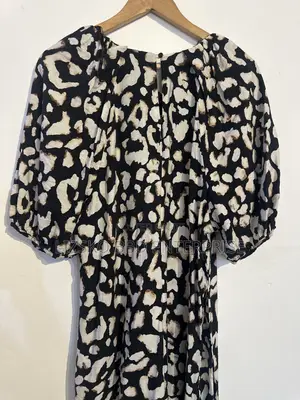 Black and White Animal-Print Midi Dress From Primark