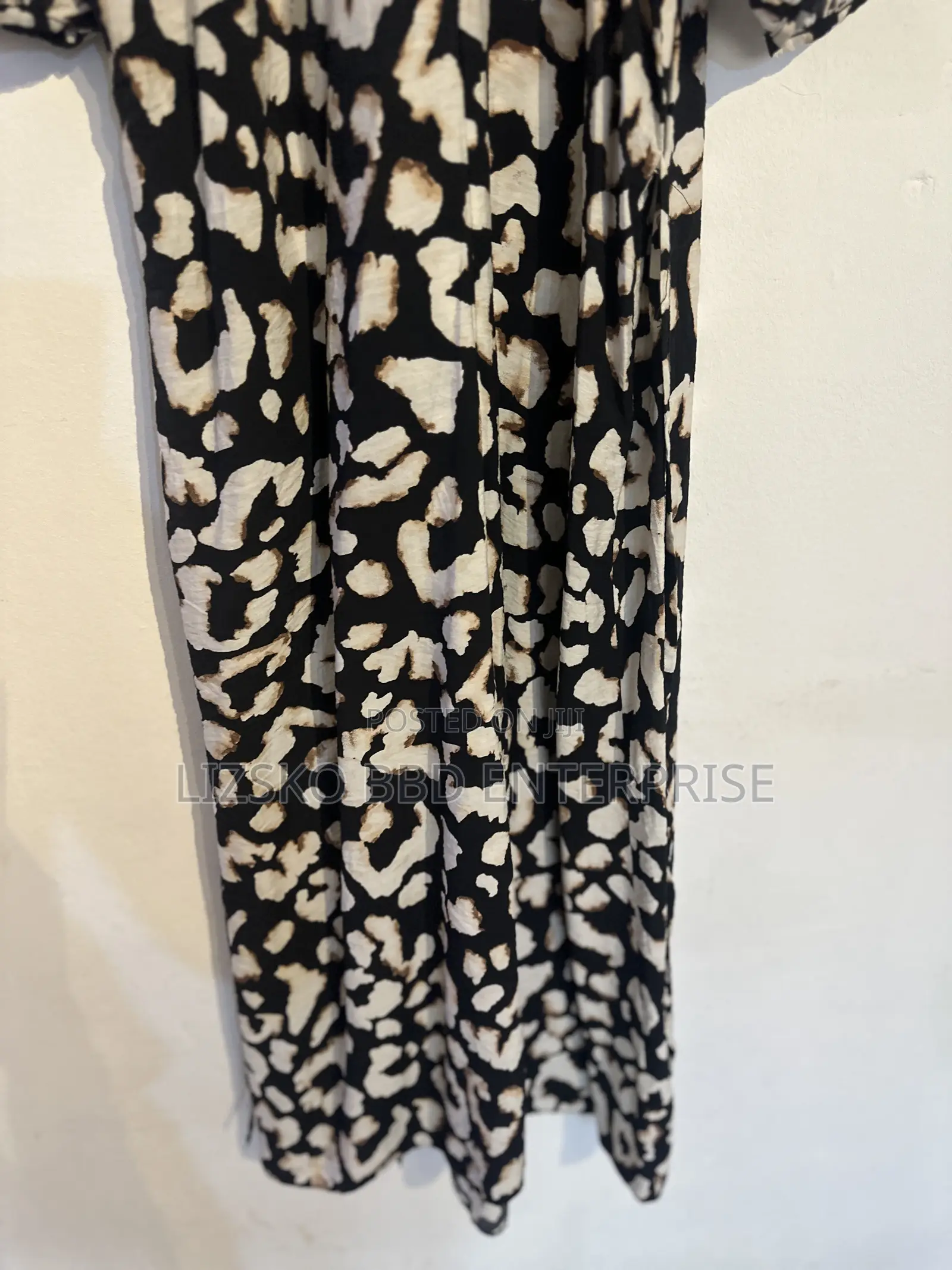 Black and White Animal-Print Midi Dress From Primark