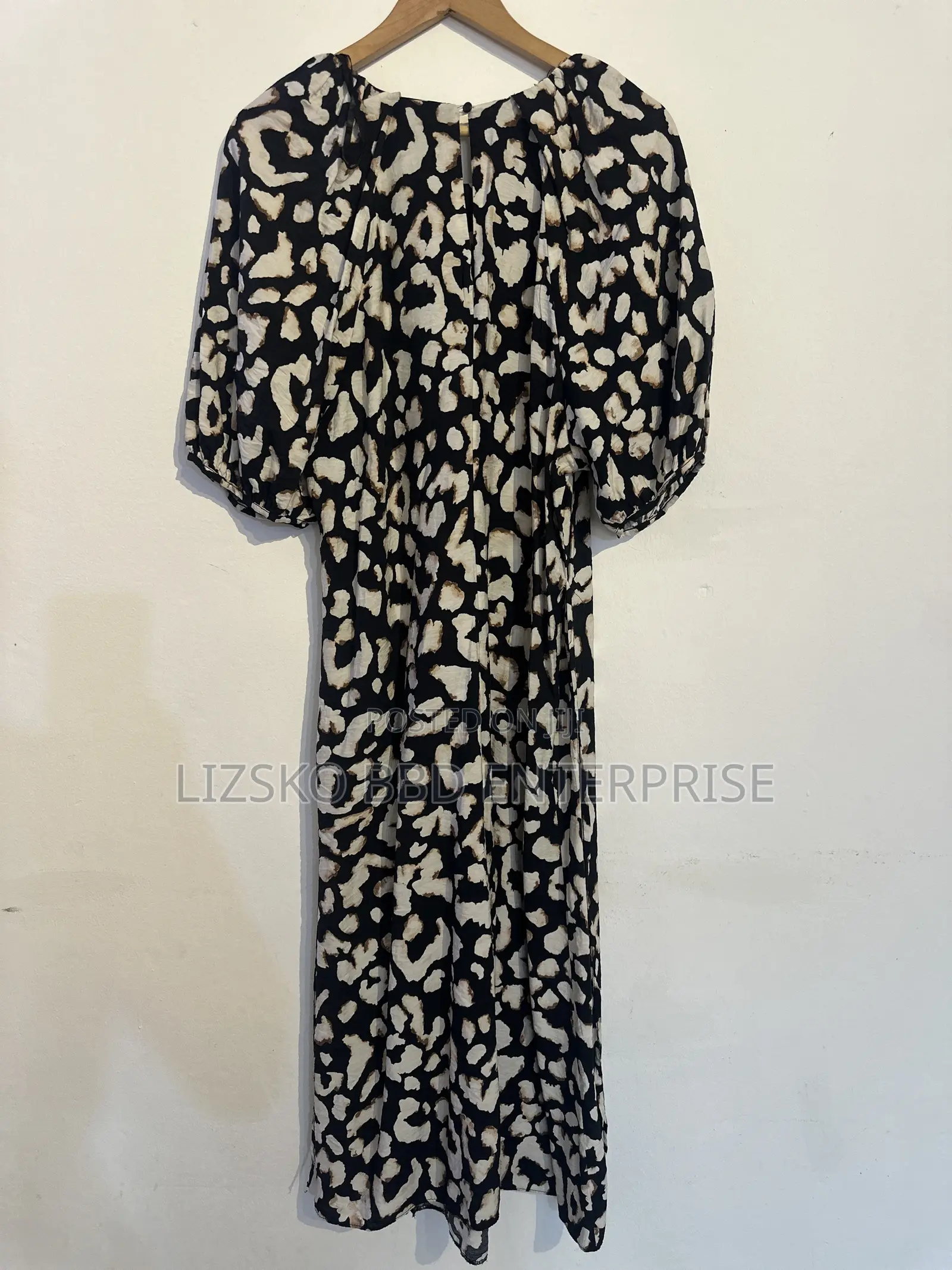 Black and White Animal-Print Midi Dress From Primark
