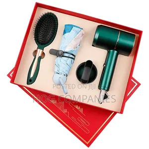 Ladies Hair Dryer Brush Umbrella Gift Set Box Package - Fast Delivery