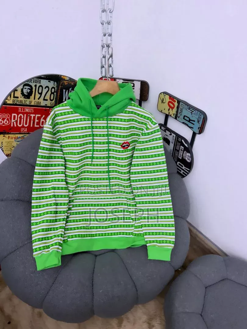 Red and White Patterned Hoodie With a Comfortable Hood