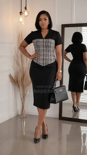 Classic Ladies Office Wear With Corset Design