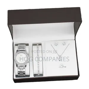 Ladies Necklace Watch Earrings Ring Bracelet Gift Set Box Package