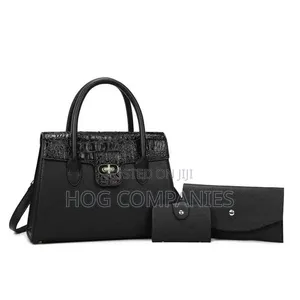 Ladies 3in1 Crocodile Skin Shoulder Bag Purse - Fast Delivery in 2hrs