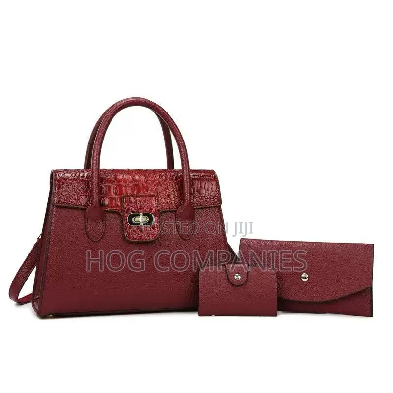 Ladies 3in1 Crocodile Skin Shoulder Bag Purse - Fast Delivery in 2hrs