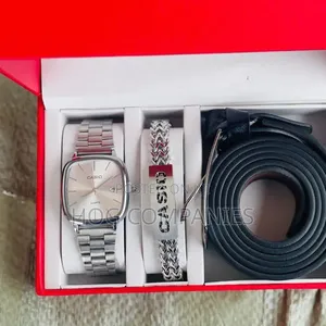 Men's Casio Watch Bracelet Belt Gift Set Box Package - Fast Delivery