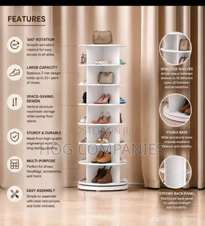 8 Tier 360 Degrees Rotation Multipurpose Shoe Bag Rack-Delivery in 2hr