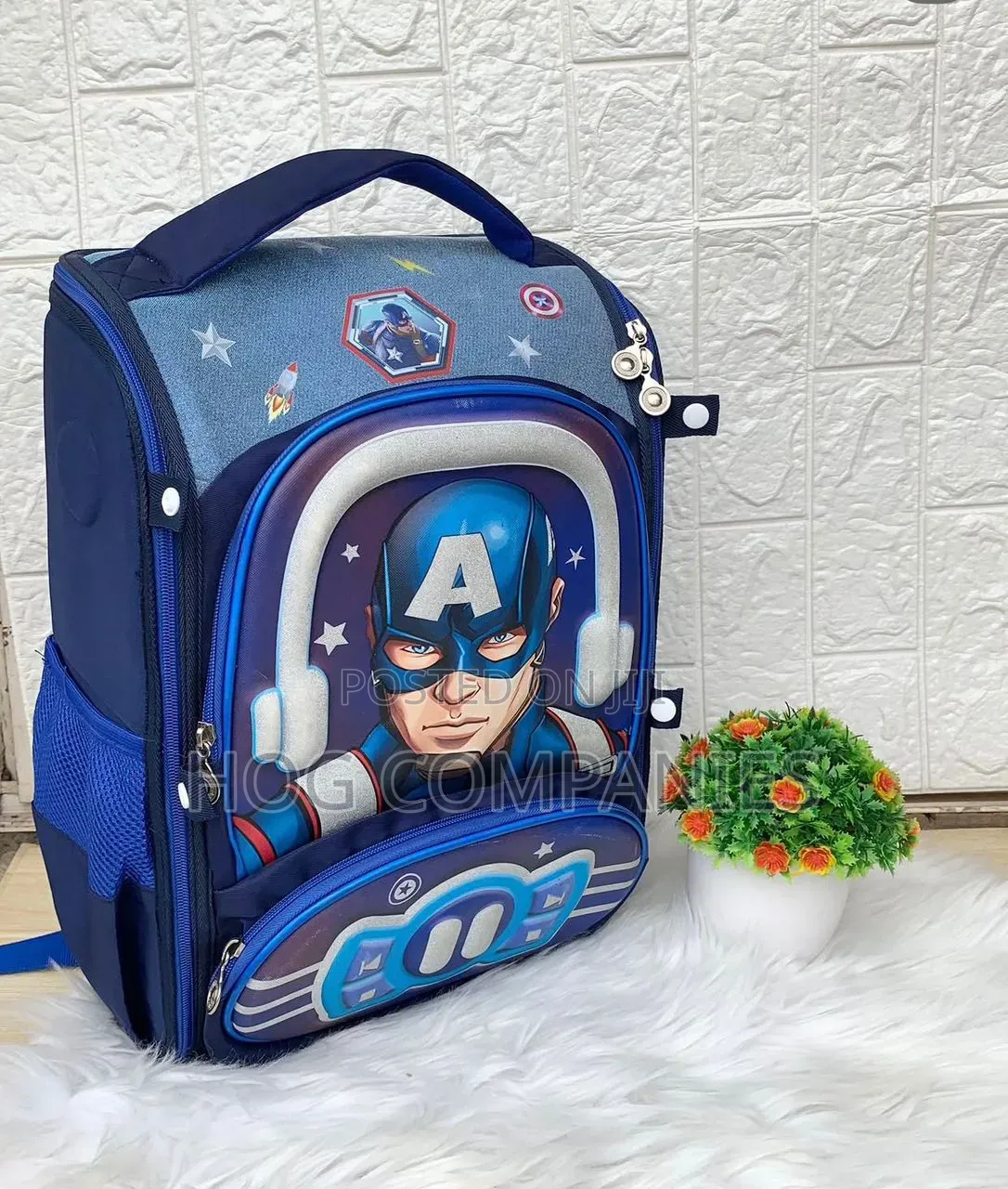Batman Spiderman Captain America Design School Bag Lower/Upper Primary