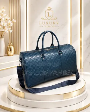 Black Checkered Pattern Duffel or Travel Bag