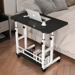 Adjustable Laptop Desk With Wheels – Bedside Study Table 60x40cm
