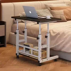 Adjustable Laptop Desk With Wheels – Bedside Study Table 60x40cm