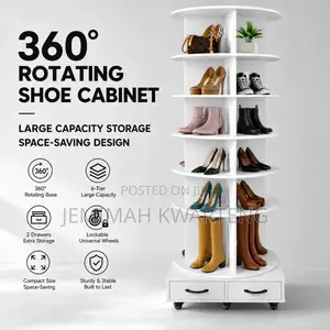 6 Tier 360 Degrees Rotating Shoe Rack Tower - Accra