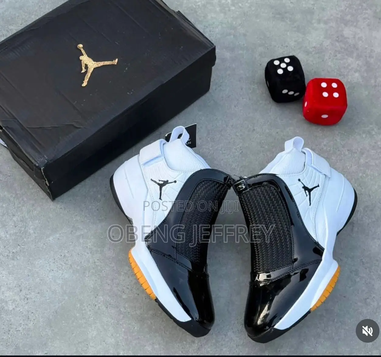 Original Jordan 19 Black Patent Leather/ White