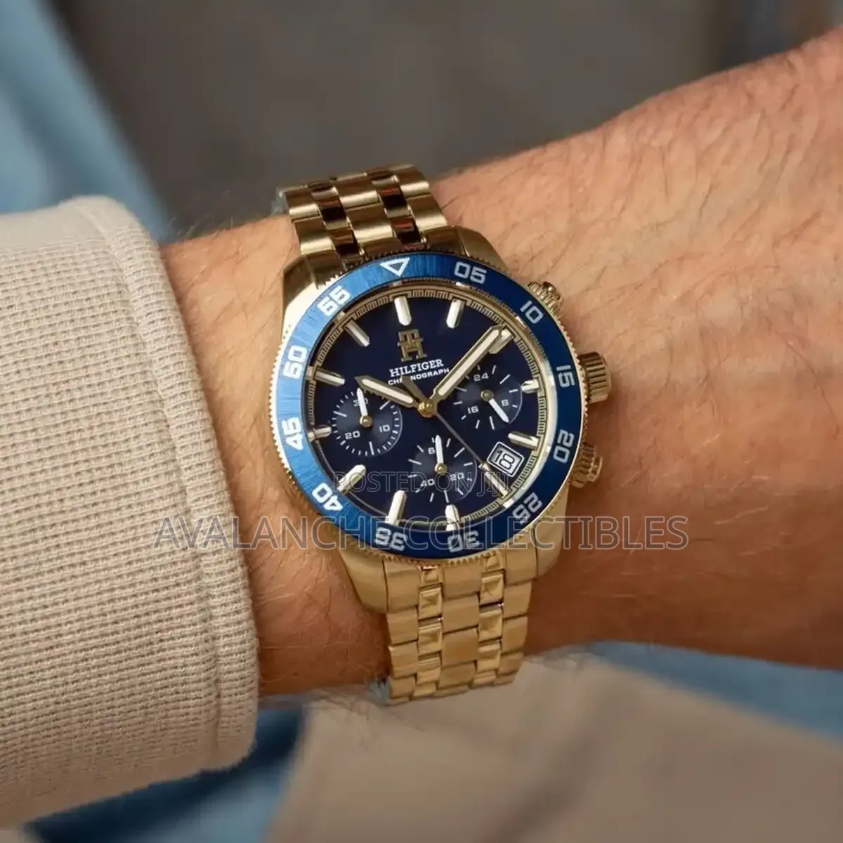 Tommy Hilfiger Chronograph Blue Dial Men's Watch 42mm Case Size