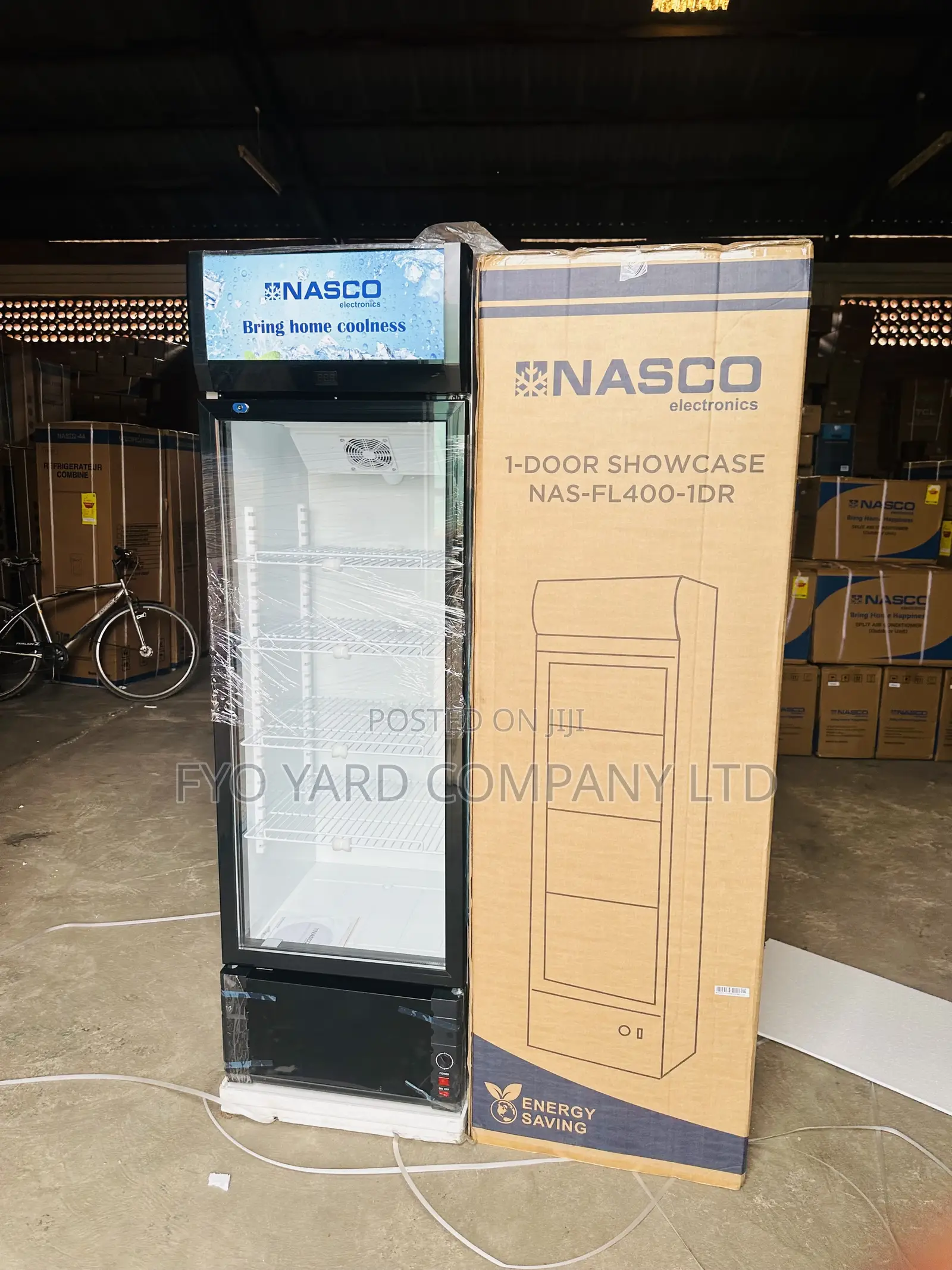 Glass Front Nasco  Beverage Cooler Display Fridge