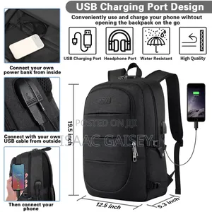 17" Premium Quality Laptop Compartment Backpacks With USB Port