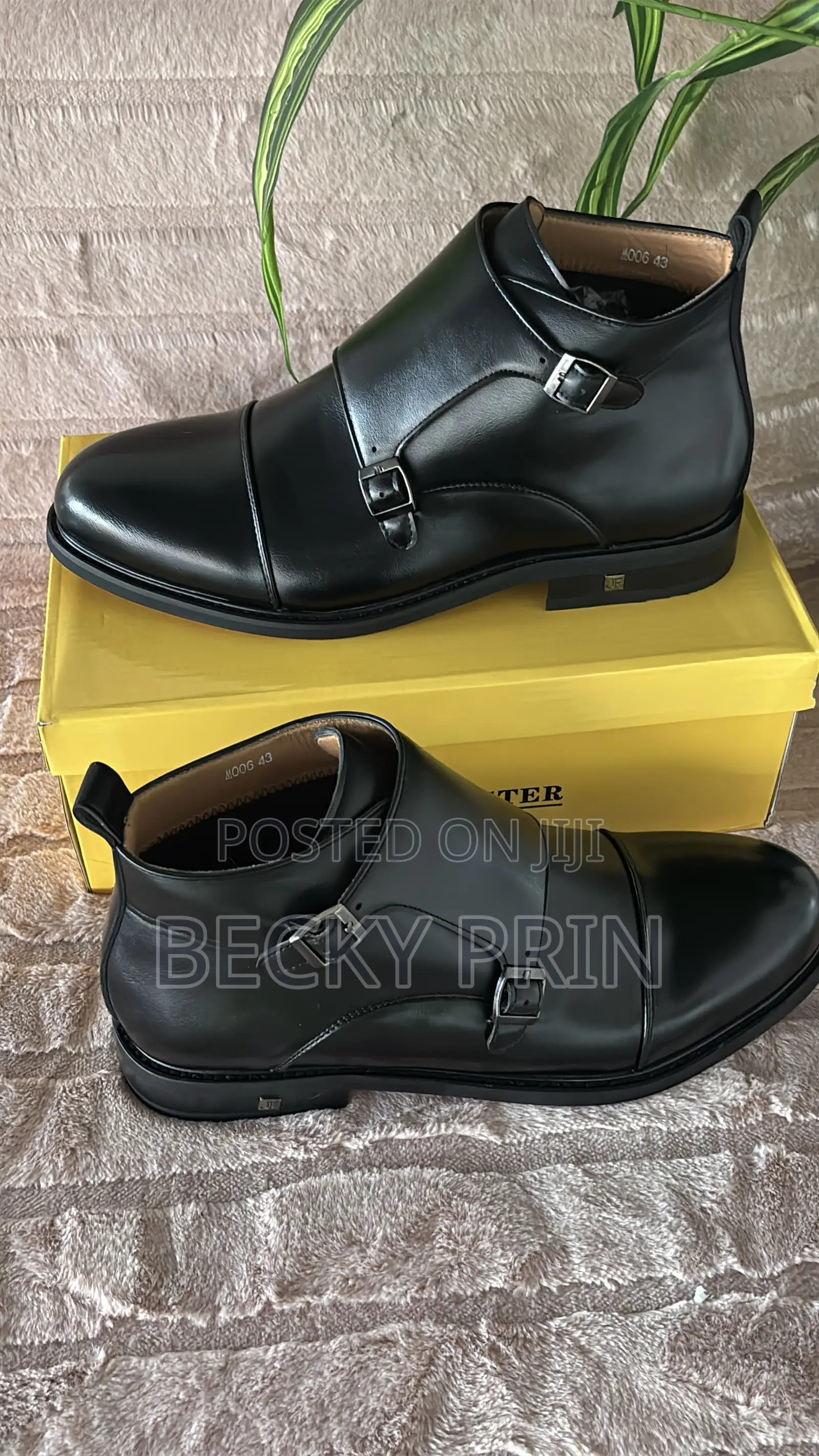 High Quality Leather Monk Strap Ankle Shoes