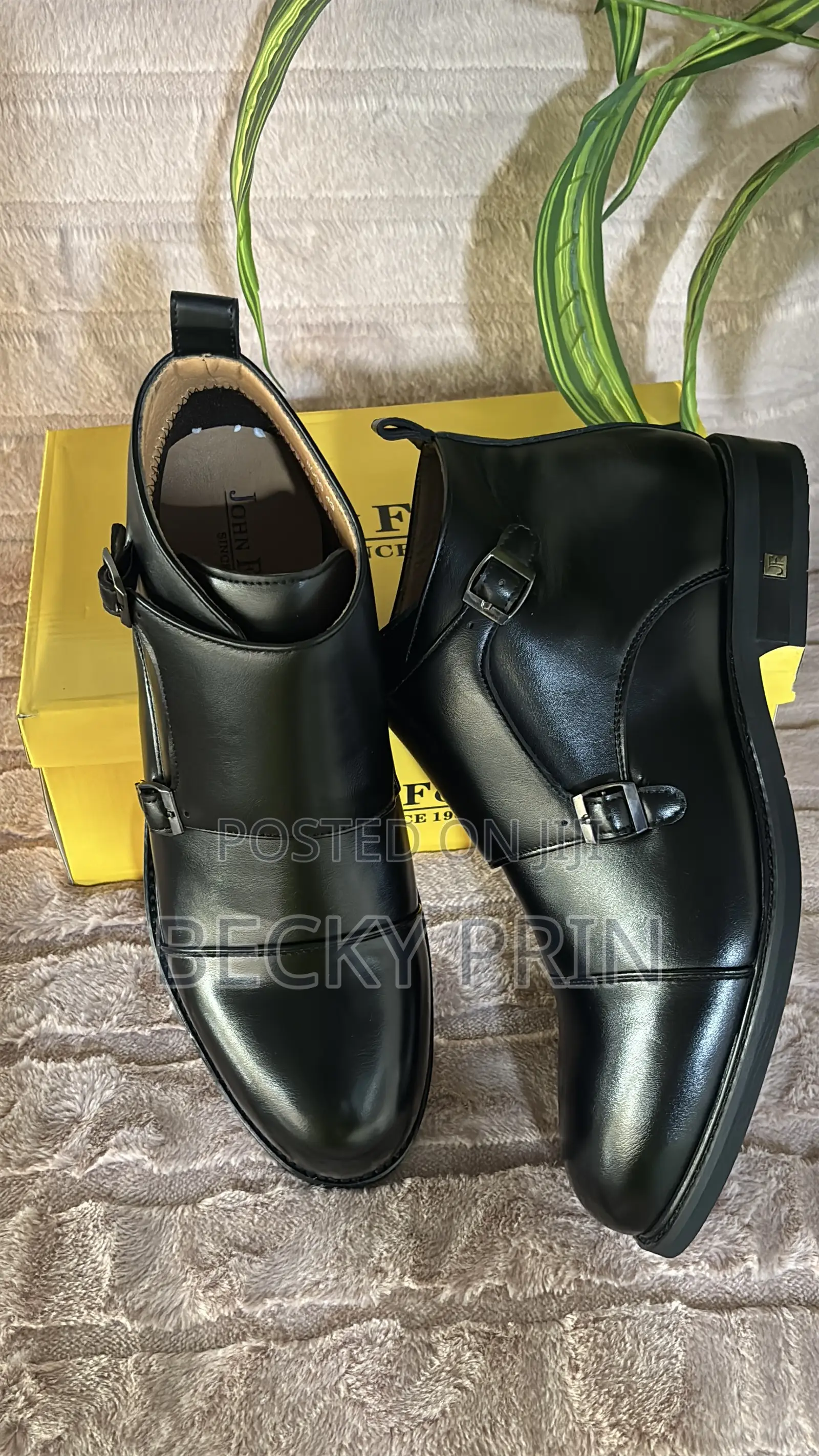 High Quality Leather Monk Strap Ankle Shoes