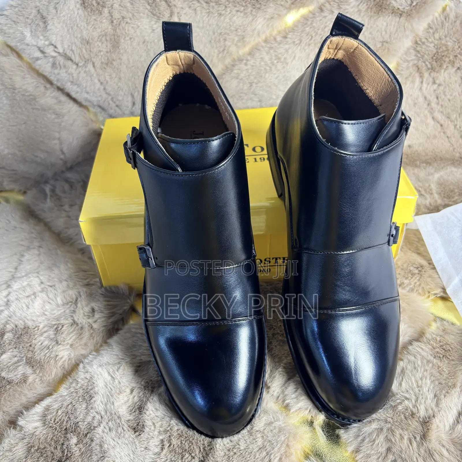 High Quality Leather Monk Strap Ankle Shoes
