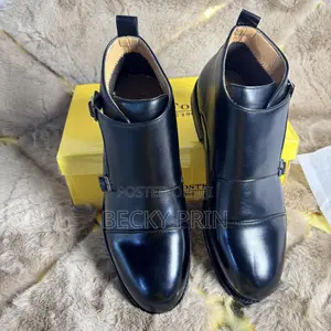 High Quality Leather Monk Strap Ankle Shoes