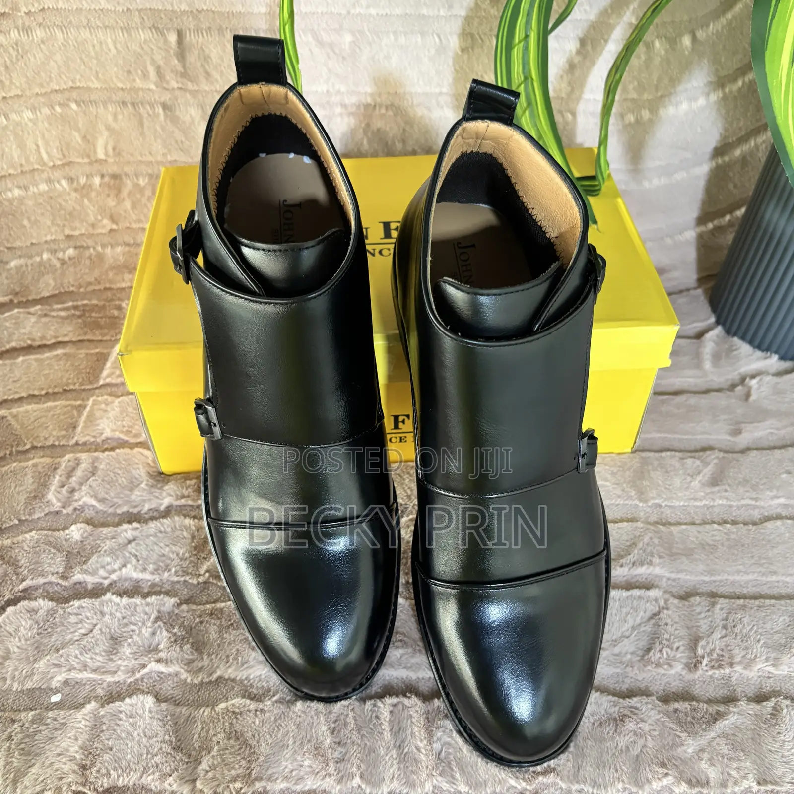 High Quality Leather Monk Strap Ankle Shoes