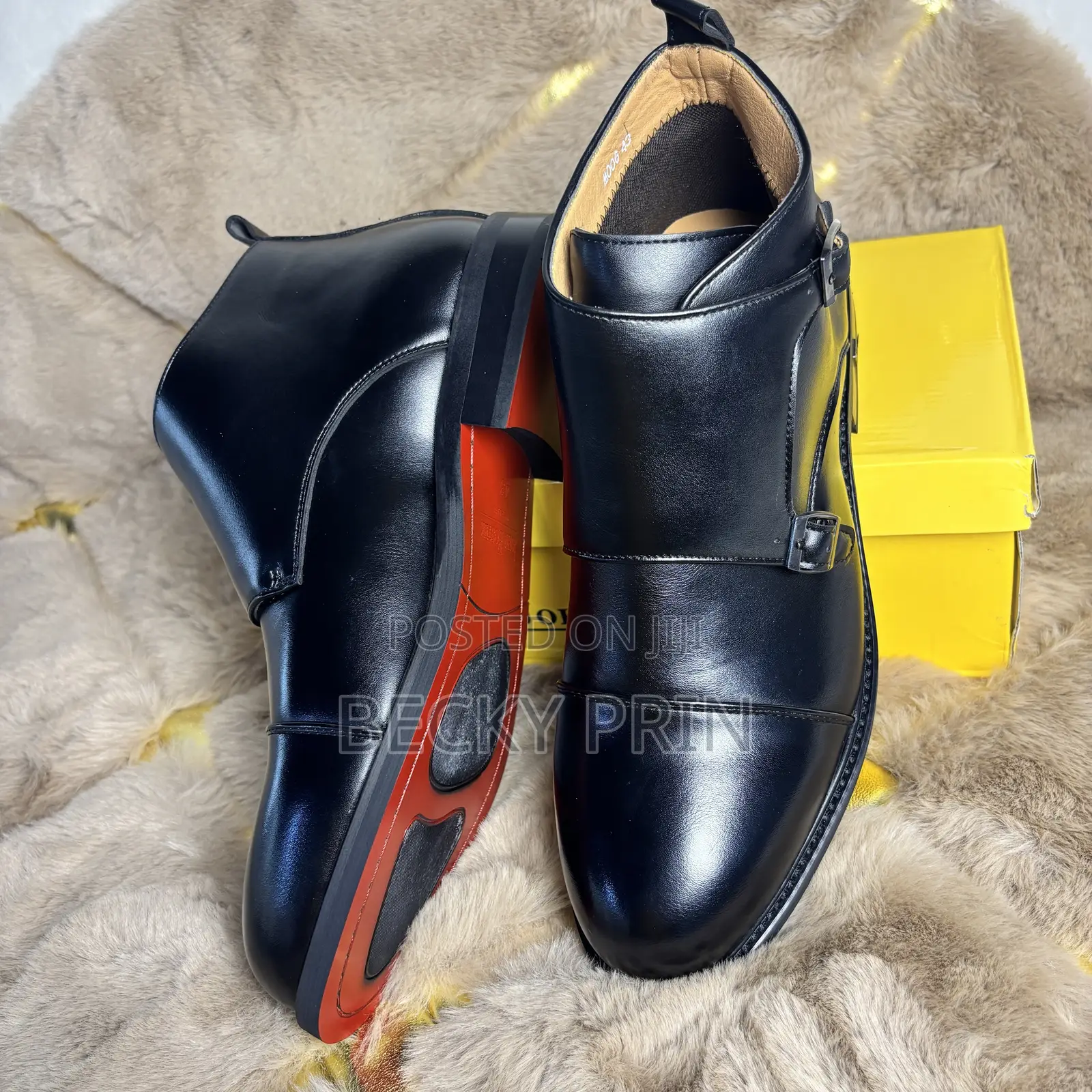 High Quality Leather Monk Strap Ankle Shoes