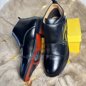 High Quality Leather Monk Strap Ankle Shoes