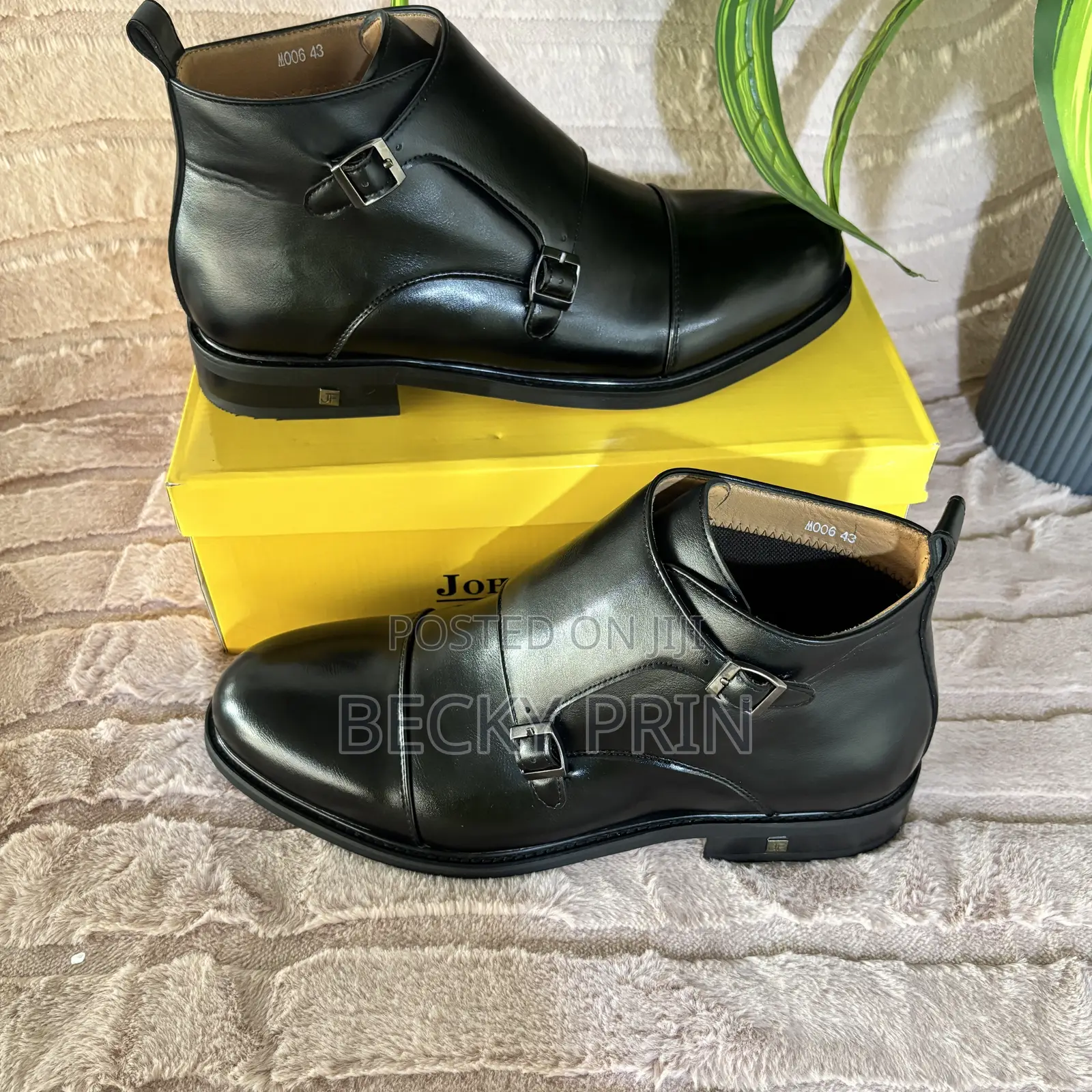 High Quality Leather Monk Strap Ankle Shoes