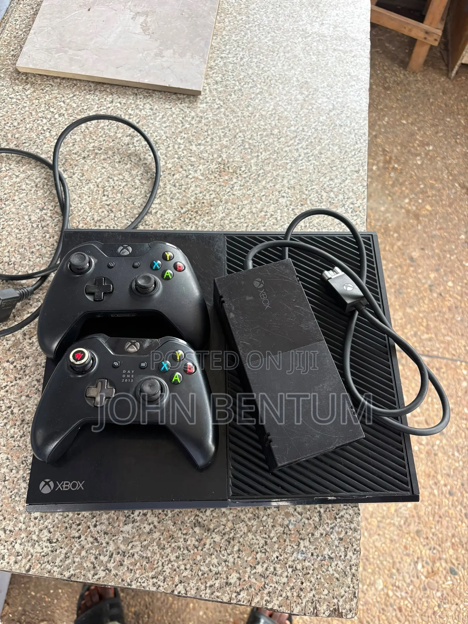 Xbox 1 Console With Two Controllers and Power Supply Cables